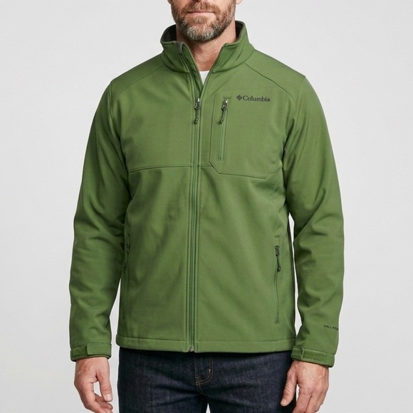 Columbia Other - Columbia Softshell Jacket Mens XL Green Full Zip Outdoor Fleece Lined Coat